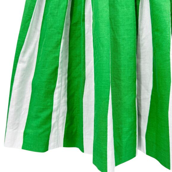 Boden Green White Pleated Sleeveless Tank Top Fit & Flare Dress - Picture 4 of 7